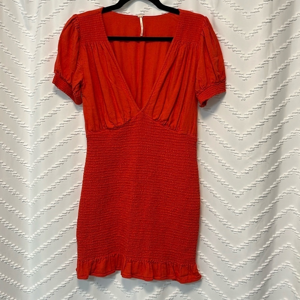 Free People Smocked Body Con Mini Dress